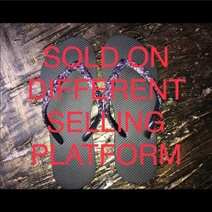 Amethyst Stone Size 7/8 Flip Flops NWOT